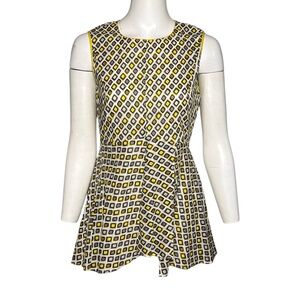 Piazza Sempione Mini Dress Size IT 42/US 6 Yellow Sleeveless Tunic Top Layering